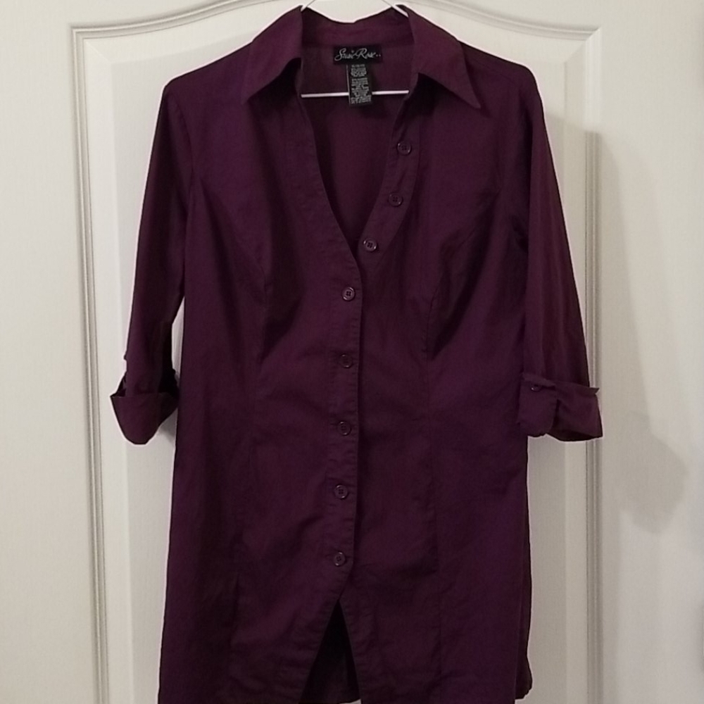 Susie Rose 3/4 Sleeve Button Down Top Size XL (15/17)